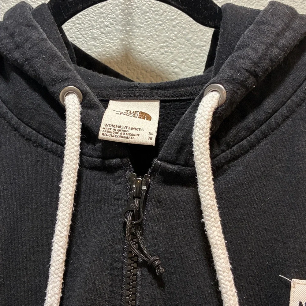 The North Face Black Full-Zip Hoodie Womens Size XL Black Sweatshirt Jacket - Picture 2 of 5
